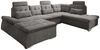 Couch NALO Sofa Schlafcouch Wohnlandschaft Bettsofa braun-schwarz U-Form rechts Bild 4