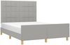 vidaXL Bettgestell ohne Matratze Hellgrau 140x190 cm Stoff 3125049 Bild 3