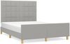 vidaXL Bettgestell ohne Matratze Hellgrau 140x190 cm Stoff 3125049 Bild 2