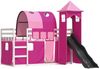 vidaXL Etagenbett mit Rutsche und Gardinen Rosa 90x200 cm 3284166 Bild 3