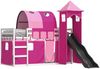 vidaXL Etagenbett mit Rutsche und Gardinen Rosa 90x200 cm 3284166 Bild 4
