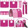 vidaXL Etagenbett mit Rutsche und Gardinen Rosa 90x200 cm 3284166 Bild 5