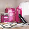 vidaXL Etagenbett mit Rutsche und Gardinen Rosa 90x200 cm 3284166 Bild 1