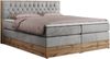 Boxspringbett AMORE KING, Doppelbett mit Multipocket-Matratze, Polsterbett mit Kopfstütze - 160 x 200 cm - Hellgrau Velvet - H4 Bild 4