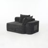 2-Sitzer Sofa H 65 x T 150 x B 95 cm aus Chenille in Schwarz, ohne Montage Bild 4