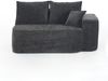2-Sitzer Sofa H 65 x T 150 x B 95 cm aus Chenille in Schwarz, ohne Montage Bild 3