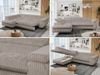 Ecksofa mit Bettfunktion, Modern Sofa, L-form, Einstellbare Kopfstützen, Bettkasten - PETER - Hellbraun Cord - Topper T25 - links Bild 2