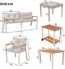Merax Garten-Essgruppe, 6-7-Sitzer-Garten-Esstisch und Stuhlset, aus Akazienholz, mit Sessel und abnehmbarem Esswagen, abnehmbarer und waschbarer Stoffbezug, Beige Bild 4