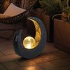 LED Außenlampe Solarleuchte, Mondsichel Glaskugel, schwarz Bild 3