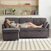 3-Sitzer Schlafsofa B 206 x T 108 x H 66 cm aus Cord mit Stauraum Bild 4