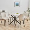 GrandCA HOME Esszimmerstuhl 4er Set Esszimmerstuhl, Gepolsterter Stoffstuhl, Moderner Küchenstuhl (4 St), 47.5 x 48 x 86 cm, beige/braun/grau Bild 2