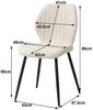 GrandCA HOME Esszimmerstuhl 4er Set Esszimmerstuhl, Gepolsterter Stoffstuhl, Moderner Küchenstuhl (4 St), 47.5 x 48 x 86 cm, beige/braun/grau Bild 4