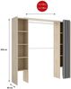 Dmora Großer Kleiderschrank Caloy, Schlafzimmermöbel, Schrank, Garderobe, 180x50 h205 cm, Eiche Bild 4