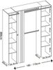 Dmora Großer Kleiderschrank Caloy, Schlafzimmermöbel, Schrank, Garderobe, 180x50 h205 cm, Eiche Bild 3
