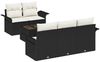 vidaXL Sofa Set mit Kissen 6 pcs Schwarz Poly-Rattan 3345237 Bild 2