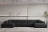 Wohnlandschaft U-Form CELES PREMIUM XL in Stoff Ascot Bukla Schwarz Bild 1