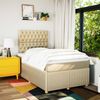 vidaXL Boxspringbett mit Matratze Creme 120x200 cm Stoff 3294335 Bild 5