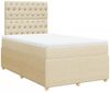 vidaXL Boxspringbett mit Matratze Creme 120x200 cm Stoff 3294335 Bild 3