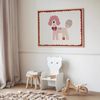 Poster Kinderzimmer Hund · Rosa Pudel mit Schleife · Verspieltes Tierposter im Retro Look · Liebevolle Deko für Kinder · Print ohne Rahmen - 40x60cm Bild 5