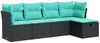 vidaXL 5-tlg. Garten-Sofagarnitur mit Kissen Schwarz Poly Rattan 3325263 Bild 2