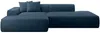 Vente-unique - ERYNEL Sofa SamtStoff Blau - B 156 cm x H 70 cm x L 305 cm Bild 3