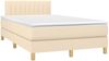 vidaXL Boxspringbett mit Matratze Creme 120x200 cm Stoff, Härtegrad: H2 [3140766] Bild 3