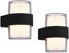 LED Außenwandleuchten 2er SET rund UP and DOWN Anthrazit 13x9cm Bild 2