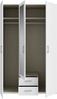 Drehtürenschrank >ECONOBOX 2< in weiß / Spiegel - 133,2x210,5x54,2cm (BxHxT) Bild 4