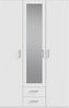 Drehtürenschrank >ECONOBOX 2< in weiß / Spiegel - 133,2x210,5x54,2cm (BxHxT) Bild 2