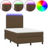 vidaXL Boxspringbett mit Matratze & LED Dunkelbraun 120x190 cm Stoff 3270214 Bild 2