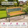 tectake Gartenbank Sitzbank Tamara 2-Sitzer aus Holz und Gusseisen 128x51x73cm, 2-Sitzer Bild 2