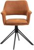 byLIVING Esszimmerstuhl 2er Set Estelle / Vintage-Stoff braun / Gestell Metall schwarz / Sitzschale 360° drehbar / Esszimmerstuhl / Wohnzimmerstuhl / B 57, H 84, T 61, cm Bild 5