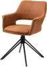 byLIVING Esszimmerstuhl 2er Set Estelle / Vintage-Stoff braun / Gestell Metall schwarz / Sitzschale 360° drehbar / Esszimmerstuhl / Wohnzimmerstuhl / B 57, H 84, T 61, cm Bild 2
