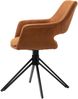 byLIVING Esszimmerstuhl 2er Set Estelle / Vintage-Stoff braun / Gestell Metall schwarz / Sitzschale 360° drehbar / Esszimmerstuhl / Wohnzimmerstuhl / B 57, H 84, T 61, cm Bild 4
