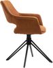 byLIVING Esszimmerstuhl 2er Set Estelle / Vintage-Stoff braun / Gestell Metall schwarz / Sitzschale 360° drehbar / Esszimmerstuhl / Wohnzimmerstuhl / B 57, H 84, T 61, cm Bild 3