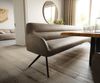 Esszimmerbank Taya-Flex 300 cm Mikrofaser Taupe Vintage Kreuzgestell kantig Schwarz Taschenfederkern Bild 5