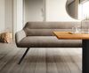 Esszimmerbank Taya-Flex 300 cm Mikrofaser Taupe Vintage Kreuzgestell kantig Schwarz Taschenfederkern Bild 2