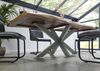 Baumtisch Mango 220x100x77 natur lackiert / Kreuzgestell silber matt FREEFORM 5 Bild 3