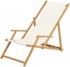 Sonnenliege weiß Liegestuhl klappbare Gartenliege Deckchair Strandstuhl Gartenmöbel Holz 10-303NF Bild 3