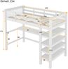 Merax 90 x 200 Kinderhochbett mit Ablagefächern und Unterbettschreibtisch, Weiß Bild 4