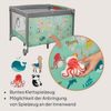 Lionelo 2-in-1 Laufstall und Reisebett mit Matratze für Babys MILLE PLUS bis 15 kg, 0–36 Monate, Seiteneinstieg, 3D-Matratze, 2 Rollen mit Bremse, Faltbar, Tragetasche Bild 4