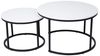 Home Collective Couchtisch 2er Set aus Holz, Wohnzimmertisch Modern (Beistelltisch Set 2 in 1 mit Metallgestell, Büro Beistelltisch Loft Design TWIN, kratzfeste Oberfläche, Set 2 in 1), Rund in Weiß, für Wohnzimmer Bild 4