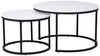 Home Collective Couchtisch 2er Set aus Holz, Wohnzimmertisch Modern (Beistelltisch Set 2 in 1 mit Metallgestell, Büro Beistelltisch Loft Design TWIN, kratzfeste Oberfläche, Set 2 in 1), Rund in Weiß, für Wohnzimmer Bild 3