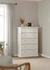 Dmora Kommode Gaetana, Mehrzweckkommode, Schlafzimmerkommode, Schrank mit Schubladen, 96x49 h139 cm, Weiß Bild 2