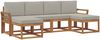 vidaXL Outdoor-Sofagarnitur 6 pcs Natürlich und Hellgrau Holzwerkstoff 3366779 Bild 2