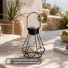 Star Trading Solar Laterne Eddy – LED Solar Dekoration zum Hängen oder Stellen, Gartenlaterne mit Dämmerungssensor, Warmweiß, Akku inklusive, Schwarz Bild 3