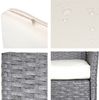 Mendler Halden'Halden' Gartenbank mit Kissen creme, Polyrattan grau, 83 x 106 x 60 cm Bild 2