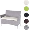 Mendler Halden'Halden' Gartenbank mit Kissen creme, Polyrattan grau, 83 x 106 x 60 cm Bild 4