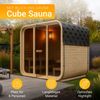 Artsauna® Cube Fasssauna Fjora L, Gartensauna für 6 Personen aus Fichte, 9 kW Saunaofen, LED-Beleuchtung, Zubehörset mit Sanduhr & Thermometer Bild 2