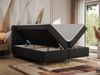 Boxspringbett mit Kopfteil und Topper, Polsterbett - GRIMALDI - 180 x 200 cm - Schwarz Kunstleder - H4 Bild 2